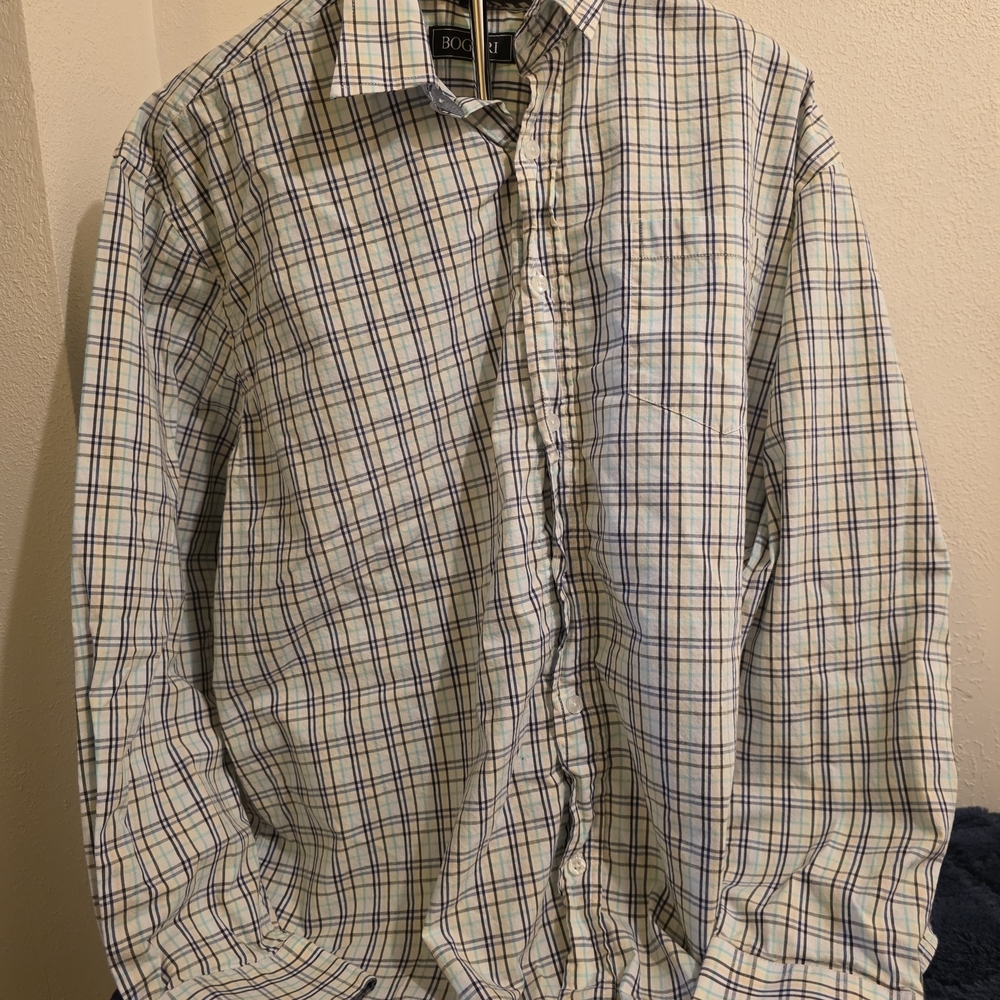 Bogari Men's Multicolor Plaid Button-Down Shirt- XL Long Sleeve